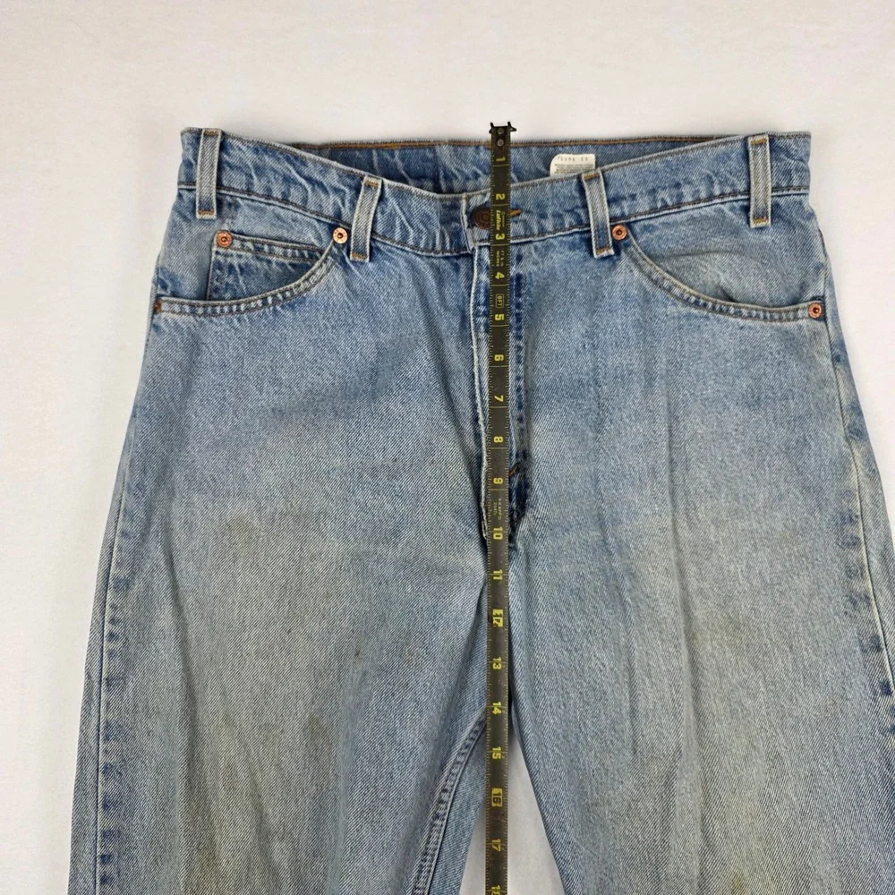Vintage Levis 550 Orange Tab Relaxed Tapered Leg Light Wash Jeans 34x34 550-0213